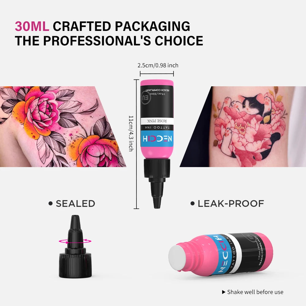1oz 54 Colors Professional Tattoo Ink for Body Art Natural Plant Micro Pigment Permanent Tattoo Ink for Body Art Paint 30ml