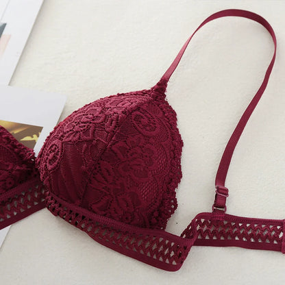 New Lace Sexy Lingerie Wireless Bra for Women Padded Push Up Bralette Female Brassiere Soft Backless Fashion Bras Underwear