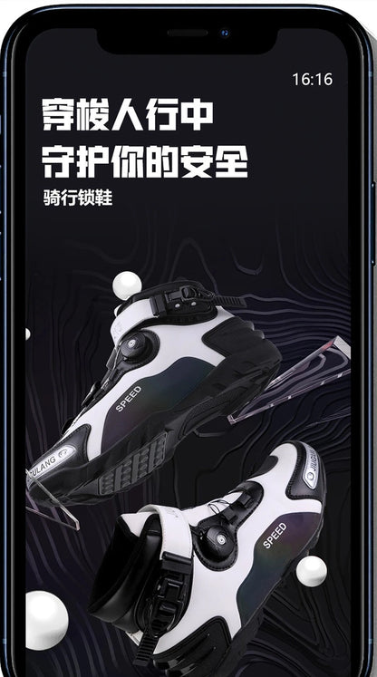 Men Motorcycle Boots Outdoor Riding Anti-slip Winters Sneakers Shoes Bicycle Mountain Racing Ankle Length Women Racing Shoes