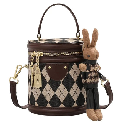 Women's Bag for Women Fashion Luxury Designer Zipper Small Handbags For Women Leather Bucket Shoulder Bag 2023 New Trend Pendant