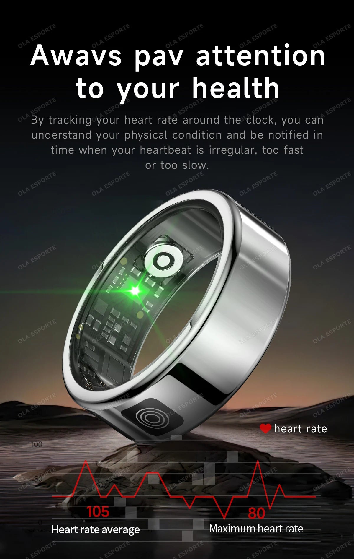 Display Screen Smart Ring Bluetooth Connection Heart Rate Sleep Monitoring Multi-function Ring Multiple Sports Modes Waterproof