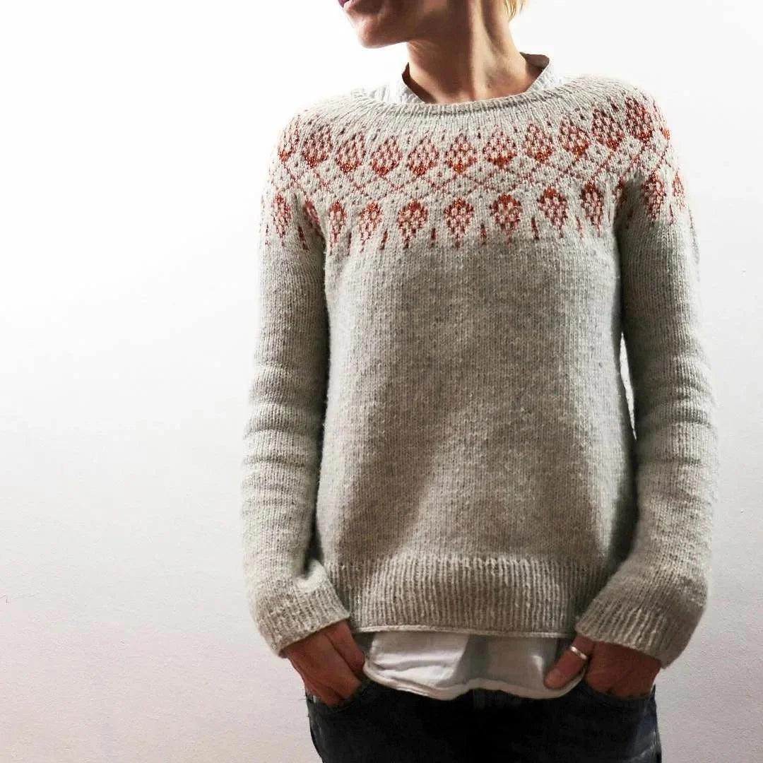 2025 Spring Knitted Women Sweater Print O-neck Long Sleeve Casual Loose Sweaters Female Winter Elegant Trendy Ladies Clothes