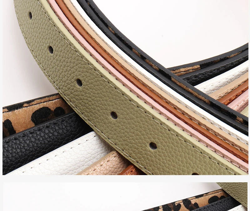Leopard Print Belt Women's Fashion Casual Versatile Jeans Accessories Girdle Gothic Retro Pu Leather Pin Buckle Waistband