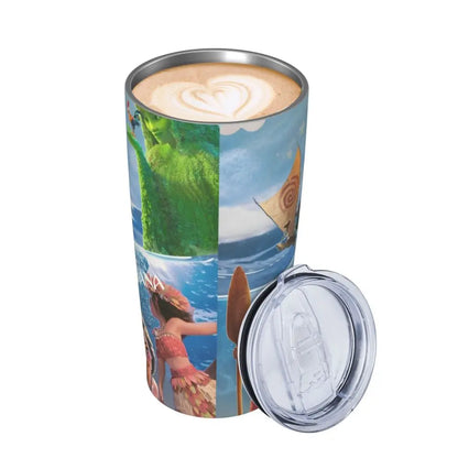 Moana and Pua Cartoon Movie Insulated Tumbler with Straws Stainless Steel Coffee Mugs Double Wall Car Bottle Cups 20oz