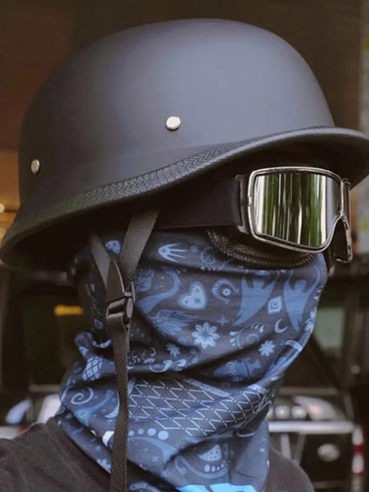 Soldier Helmet Retro Half-Helm Scoop-Type Motorcycle All-Season Unisex Bike Cruiser German WWII Style Electric Scooter Helmet