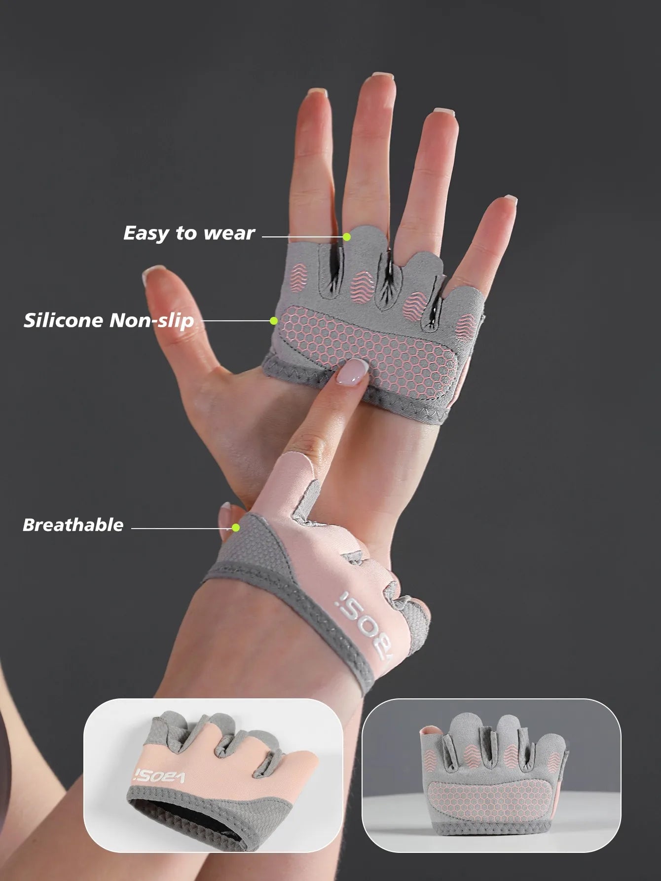 VBOSi Breathable Anti-Slip Four-Finger Sports Gloves – Training Grip Gloves for Gym, Cycling & Daily Workouts
