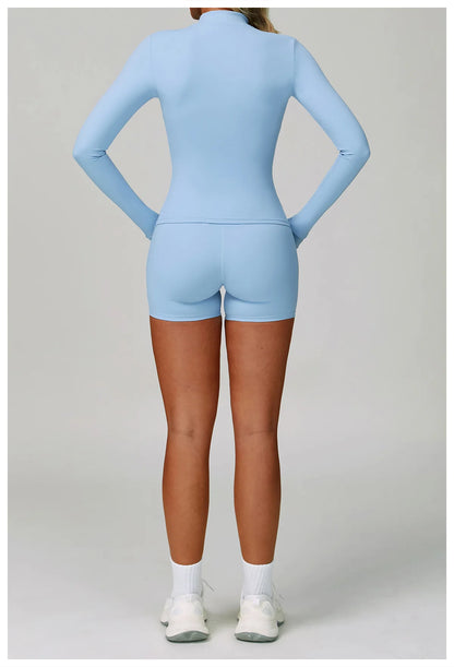 3PCS Yoga Sets Workout Set Women 2 Pieces Gym Suits High Waist Leggings Sport Bra Outfits Long Sleeve Fitness Running Sportswear