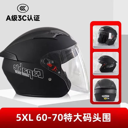 5XL 6XL 7XL Big Size Unisex Motorcycle Helmet Big Head Circumference 60-76cm Riding Safety Helmet All Seasons Casco