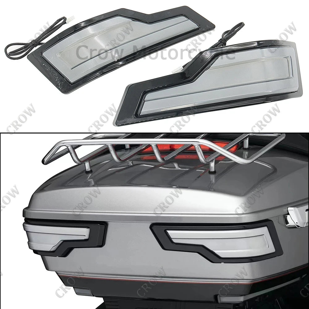 For Harley Touring Road Electra Glide Ultra Classic FLHTCU 2014+UP 2022 Motorcycle LED Tracer Tour-Pak Lights Chrome Rear Lights