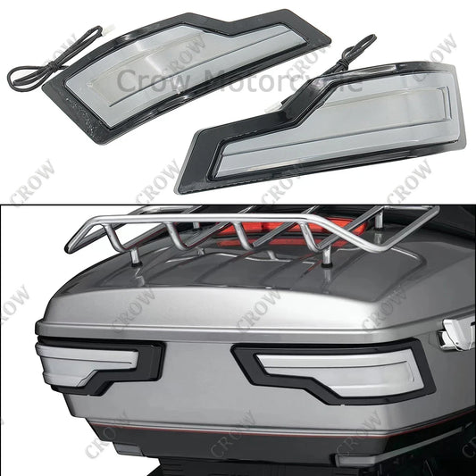 For Harley Touring Road Electra Glide Ultra Classic FLHTCU 2014+UP 2022 Motorcycle LED Tracer Tour-Pak Lights Chrome Rear Lights