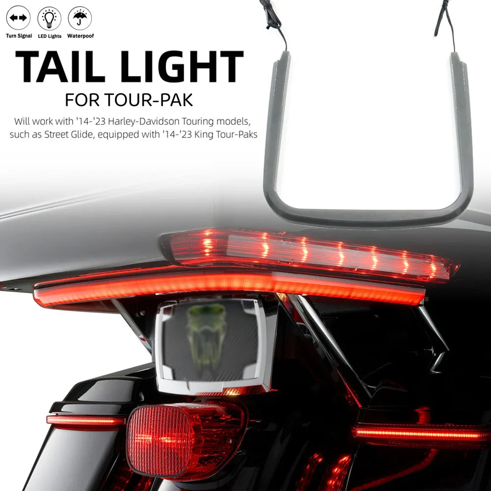 New Motorcycle LED Tail Light Turn Signal Lamp Light Smoke For Harley Tour-Pak Ultra Limited Road Glide Ultra CVO 2014-2023