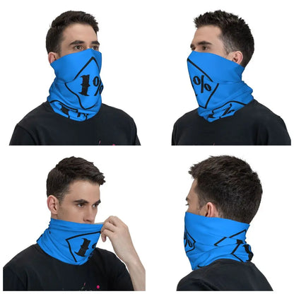 One Percenter 1% Bandana Neck Gaiter Printed Motorcycle Club Biker Mask Scarf Multifunctional Headwear Hiking for Men Women