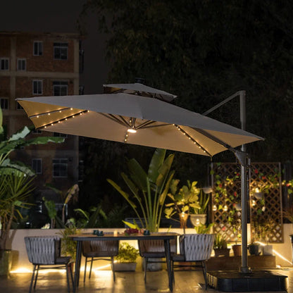 Outdoor Furniture Sunshade  Garden Umbrella Aluminum 3m square Offset Parasol 10 ft Cantilever Commercial Patio Umbrella & Bases