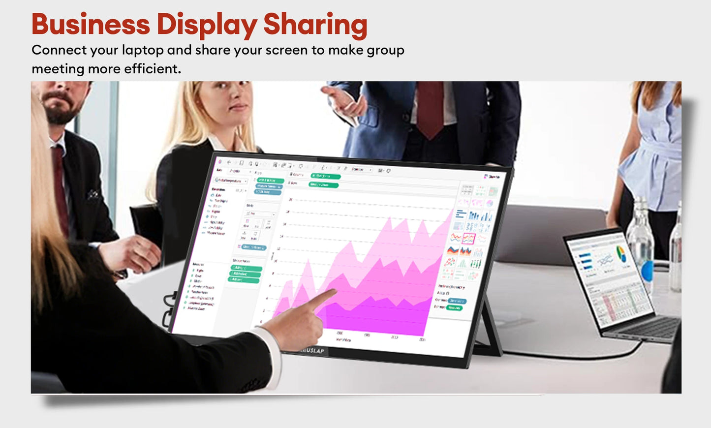 ZEUSLAP 18.5" Touch Screen Portable Monitor 100Hz 100% sRGB With Screen Holder Stand For Laptop Phone Xbox PS4 PS5 Switch