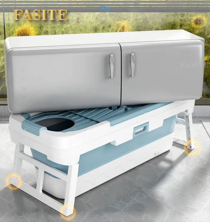 Portable Folding Bathtub for Adults hot Bath Spa Plastic Bathtubs Children Swimming pool Bucket Sauna Lid Cover House Bath Tub
