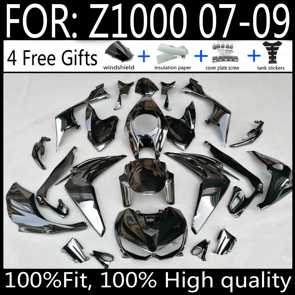 For Z1000 Z 1000 ZR1000 2007 2008 2009 Motorcycle Fairing Kit ABS Plastic Body Injection mold Fairings Bodywork Bodykits