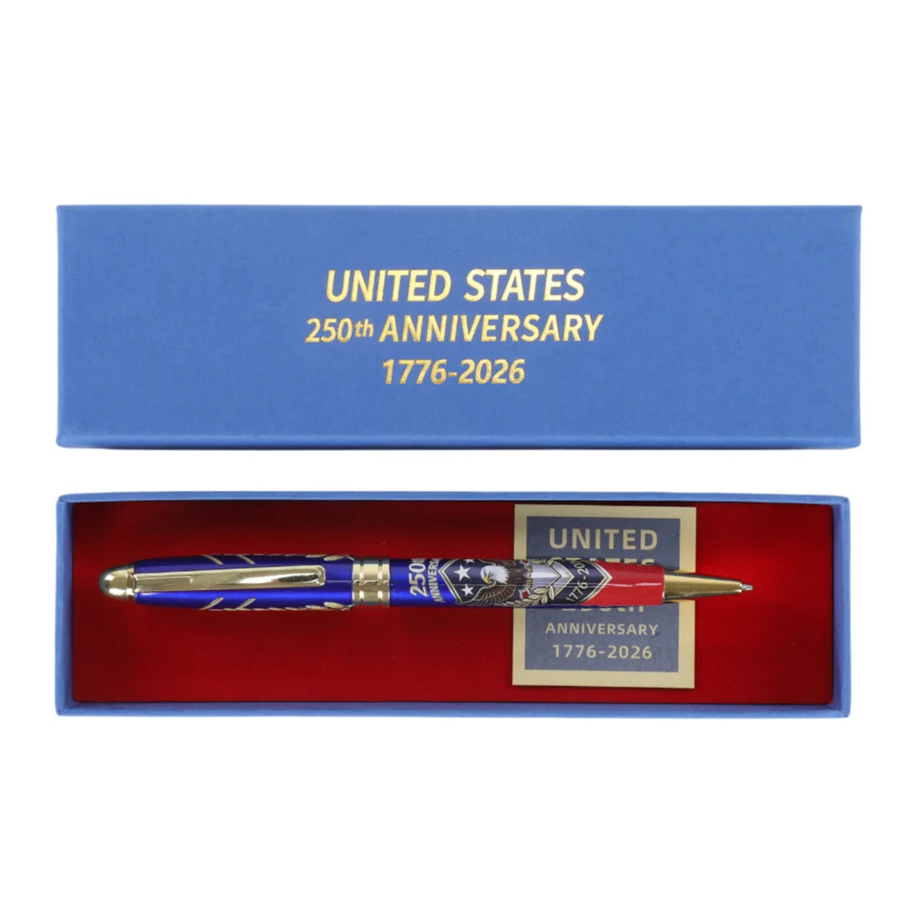 250th Anniversary Commemorative Ballpoint Pen 1776-2026 Commemorative Patriotic Engraved Gel Pen for Men Lawyers History Buffs