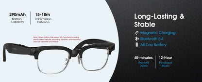 2026 New 4K HD 800W Pixel Dual-Camera Smart Glasses Men 1080P Video Recording AI Chat WIFI Transmission Translation Call Glasses