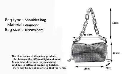 Luxury Women's Bag New High Quality Horseshoe Bucket Bag Exquisite PU Rivet Sequin Design Women's One Shoulder Handbag