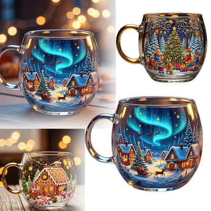 Christmas Mug Haunted Path Glass Coffee Mugs Beverage Containers Party Supplies for Home Farmhouse Apartment Hotel Counter