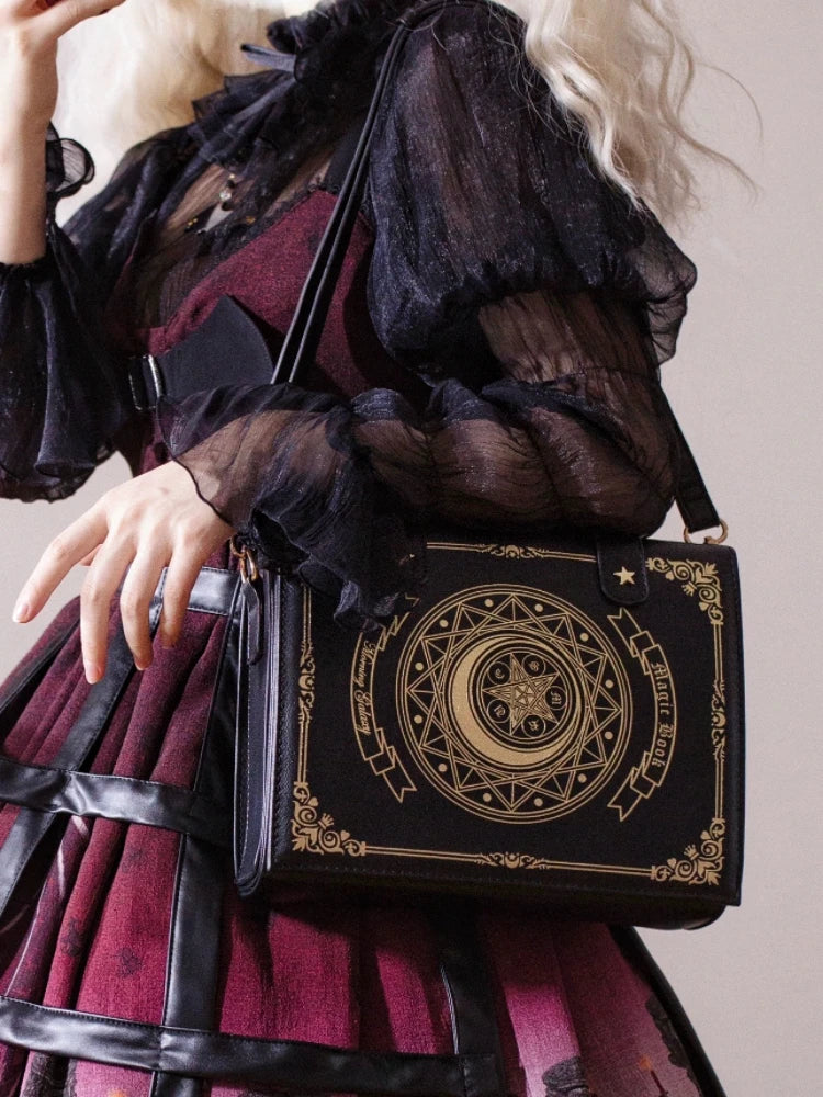Y2K Magic Book Lolita Ita Bag Gothic Shoulder Bag Girls Transparent Pocket Cute Crossbody Handbags Women's Mini Backpacks Purse