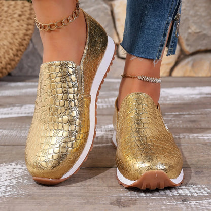 2025 New Women Sneakers Trend Designer Fashion Shoes for Women Gold Silver Sequin Causal Sneakers Women Walking Platform Shoes