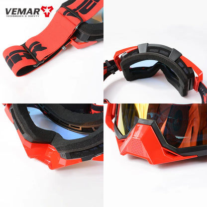 VEMAR Motorcycle Goggles Men Dustproof Motocross Helmet Glasses Skiing Gafas MTB ATV Dirt Bike Moto Sunglasses Outdoor Riding