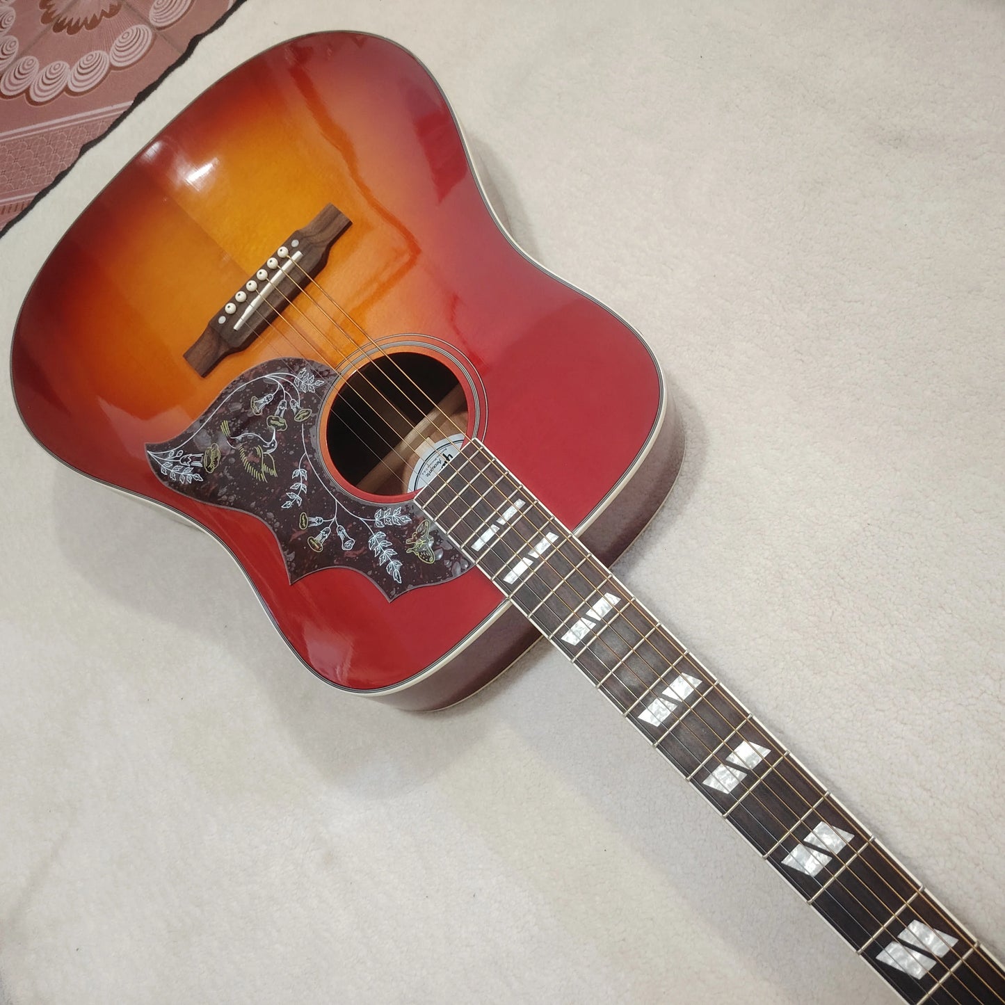 [Original Guitar]High quality bird acoustic guitar, top solid spruce, 301EQ, cow bone nut, free shipping from US warehouse,