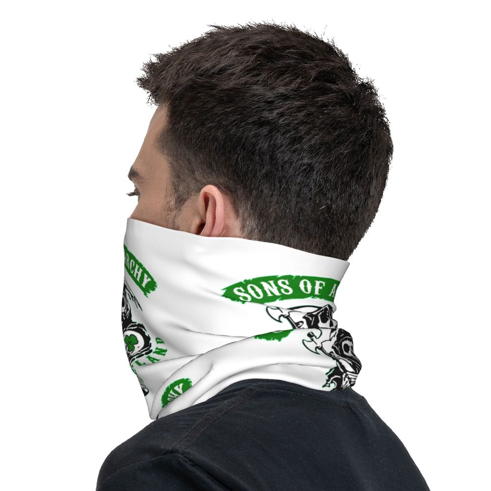 Custom 1 Percenter Essential Sons Bandana Neck Gaiter for Ski Camping Men Women Wrap Scarf TV Show Anarchy Headband Warmer