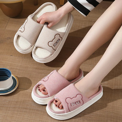 Platform Women's Slippers Flats Indoor Spring Summer Luxury Designer Shoes Girls Casual Soft Sole Cartoon Home Slides Elegant