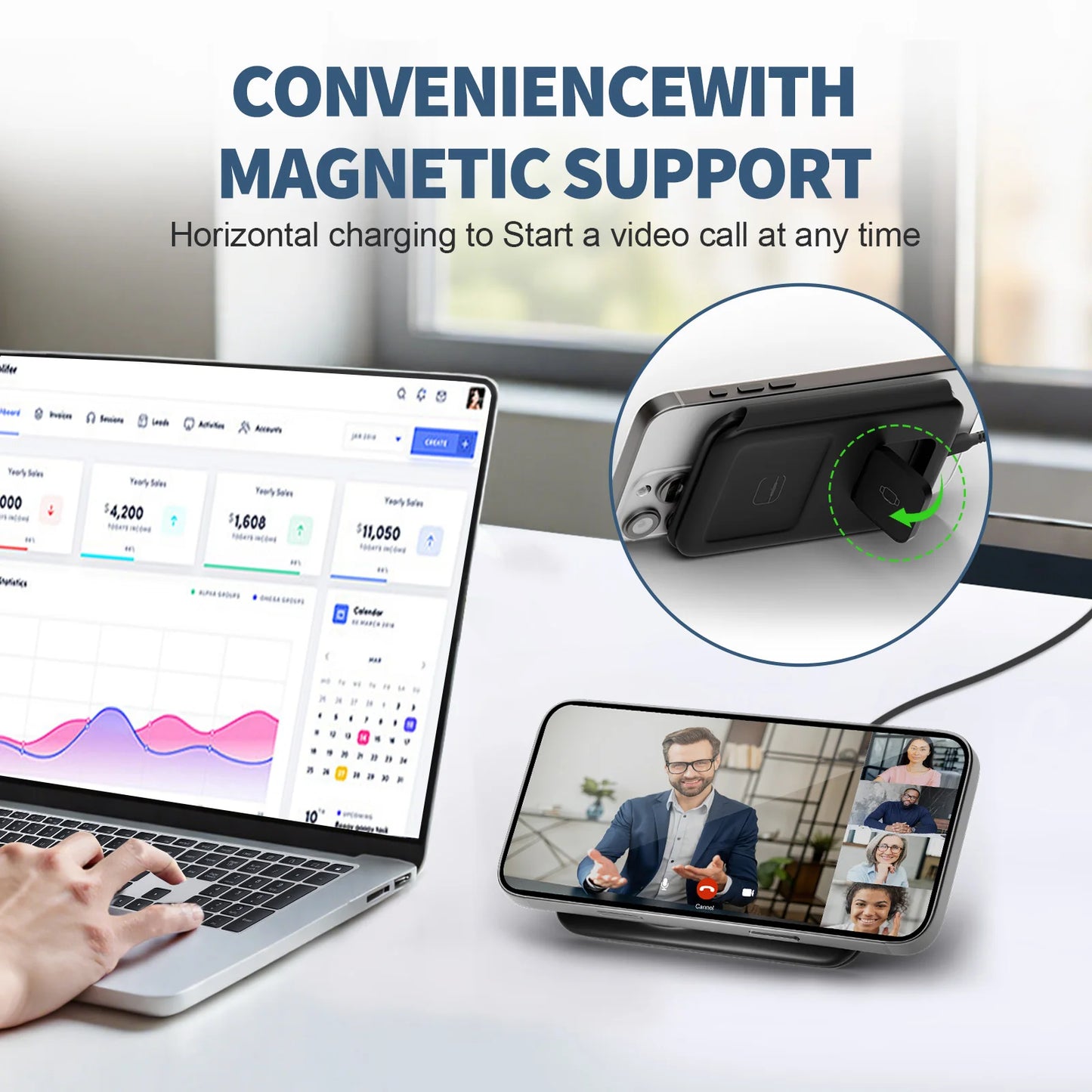 15W Magnetic 3 in 1 Wireless Charger Station Foldable Fast Charging  Type-C For iPhone 17 16 15 14 Xiaomi SAMSUNG iWatch AirPods