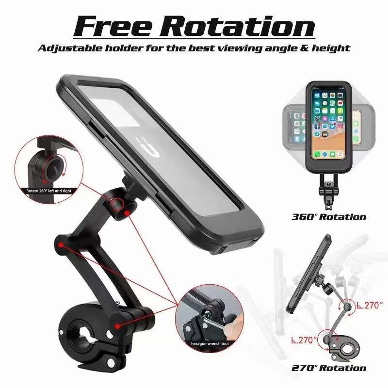 Universal Motorcycle Bike Mobile Phone Holder Bracket Navigation GPS Support 360° Adjustable Motorcycle Bicycle Cellphone Holder