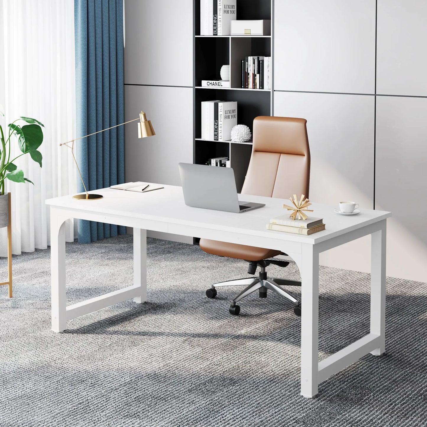 Tribesigns Large Office Desk Computer Table Study Writing Desk Workstation for Home Office Modern Computer Desk