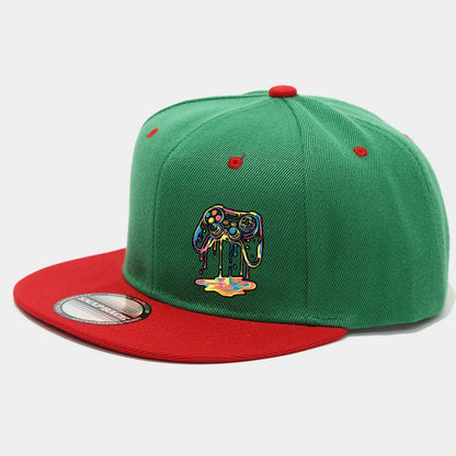 1PC two-color block hip-hop cap for men and women, American casual and versatile flat-brimmed baseball cap