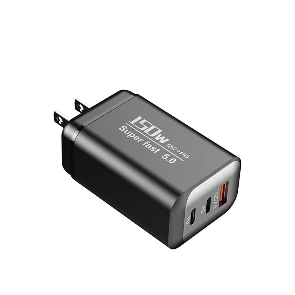 150W USB Type C Charger USB QC3.0 Fast Charging Mobile Phone Charger Travel Adapter For iPhone 17 Samsung Xiaomi EU/UK/US Plug