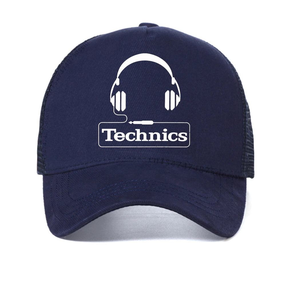Technics Headphone Print baseball cap Vinyl Master DJ Technics hip hop caps fashion Breathable Unisex sun hat mesh Snapback Hats
