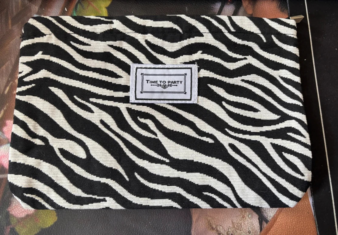 Random Zebra-Print Makeup Bag Toiletry Bag Women'S Handbag Clutch Bag Convenient Large Capacity Storage Bag