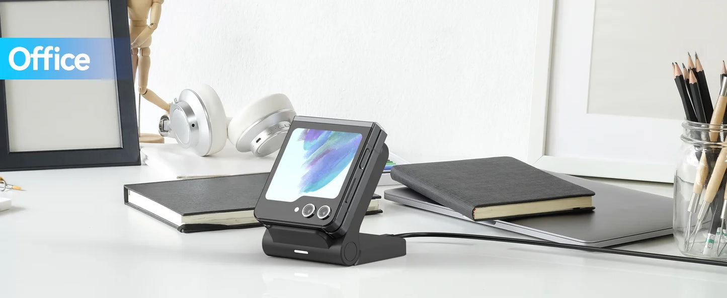 Wireless Charger for Samsung Galaxy Z Flip, 15W Fast Wireless Charging Stand, Compatible with Z Flip 7/6/5/4, for Motorola Razr/Razr+/Razr Ultra 2025, Non-Fold