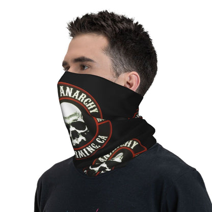 Custom 1 Percenter Essential Sons Bandana Neck Gaiter for Ski Camping Men Women Wrap Scarf TV Show Anarchy Headband Warmer