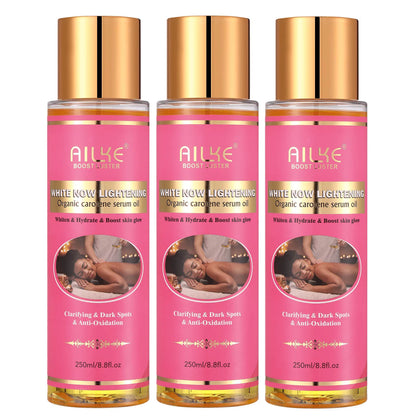 AILKE Organic Carotene Serum Brightening Body Oil, Smooth Skin, Moisturizing, With Vitamin E, Rose Essential Oil, 250ml/ 8.8 oz