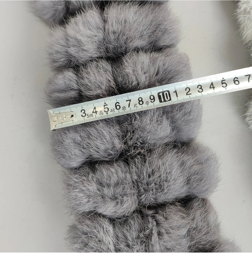 Women Winter Warm Real Rabbit Fur Scarf Hot Sale Natural Rabbit Fur Muffler 2025 Lady 100% Genuine Fur Scarves Wholesale Retail