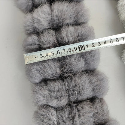 Women Winter Warm Real Rabbit Fur Scarf Hot Sale Natural Rabbit Fur Muffler 2025 Lady 100% Genuine Fur Scarves Wholesale Retail