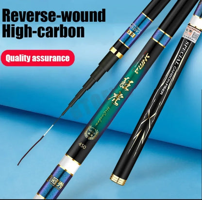 Telescopic Stream Rod 3.6M/4.5M/5.4M/6.3M/7.2M/8M/9M Carbon Reservoir Pond Fishing Rod Super Light Hard Fiber Hand Fishing Pole