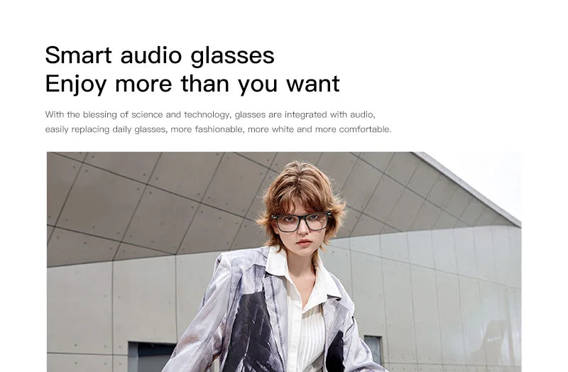 SENBONO Smart Glasses Bluetooth Call Volume Control Music Control Camera Control Built-in Microphone Sunglasses for Men Women