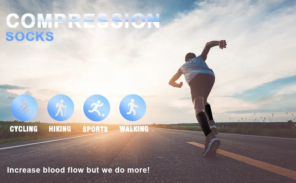4 Pairs of Compression Socks Men Women Medical Varicose Veins Nursing Socks For Outdoor Running Pregnant Sports Socks