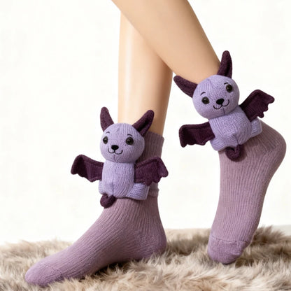 3D Knitted Animal Cute Socks Cozy Fuzzy Thick Warm Plush Socks for Women Teens Kids Home Winter Holiday Christmas Gift