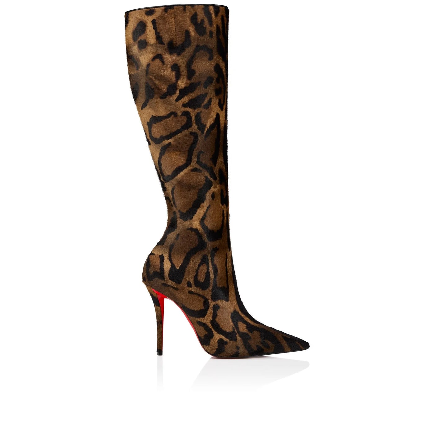 European andAmerican sexy suede leopardprint pointed stagewalking shoes,women's fashion slim high heels,side zipper banquetboots