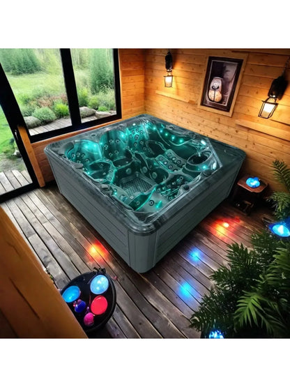 Outdoor Portable Massage Spa, 130 Jet Inflatable Hot Tub Pool, Heated Whirlpool for Couples & Garden Party