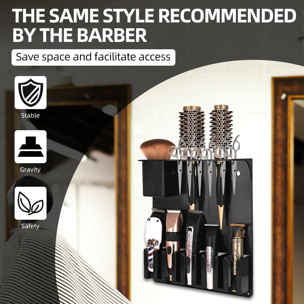 Hair Styling Tools Storage Box For Beauty Scissors Electric Clipper Comb Rack Salon Hairdressing Holder Desktop Case