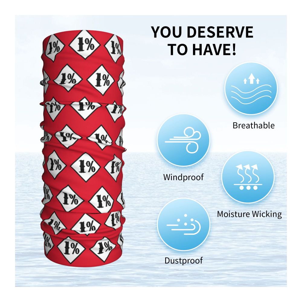 Custom 1 Percenter Essential Sons Bandana Neck Gaiter for Ski Camping Men Women Wrap Scarf TV Show Anarchy Headband Warmer